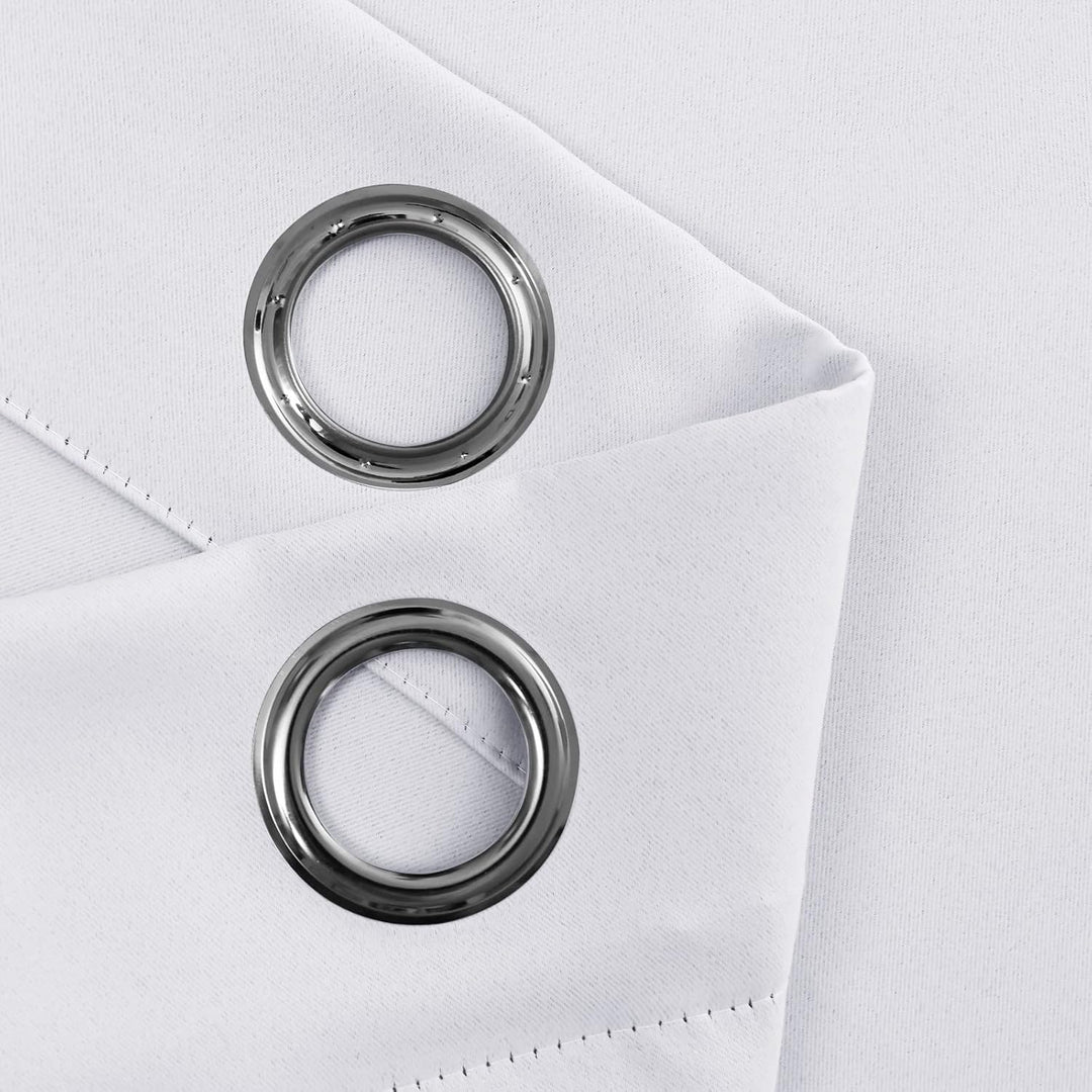 JIUZHEN Blickdicht Vorhänge Gardinen Ösenvorhang für Schlafzimmer Wohnzimmer,Grau Weiss Verdunkelung