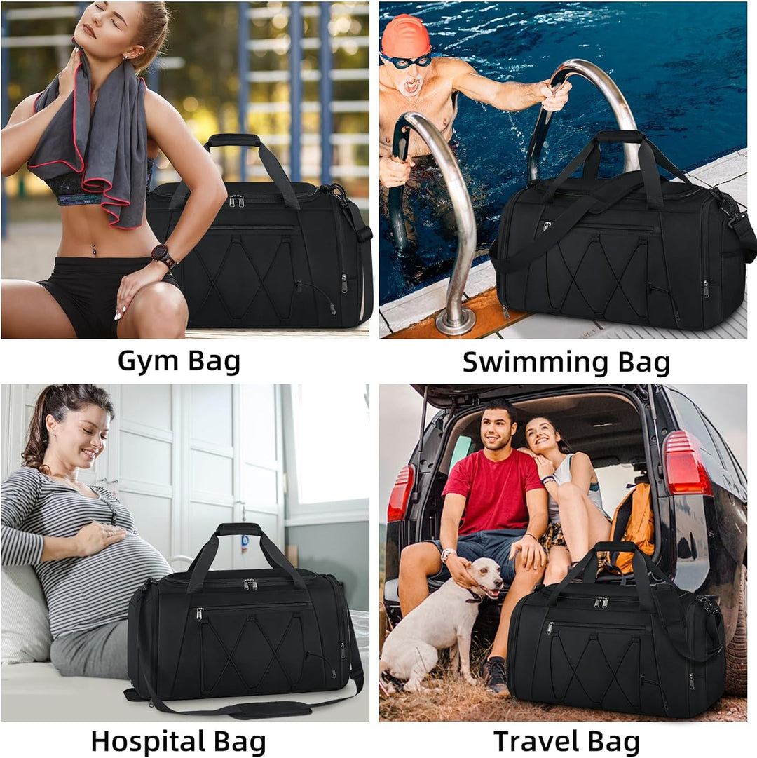 NUBILY Sporttasche Herren Damen mit Schuhfach Nassfach Wasserdicht Trainingstasche Schwimmtasche Gro