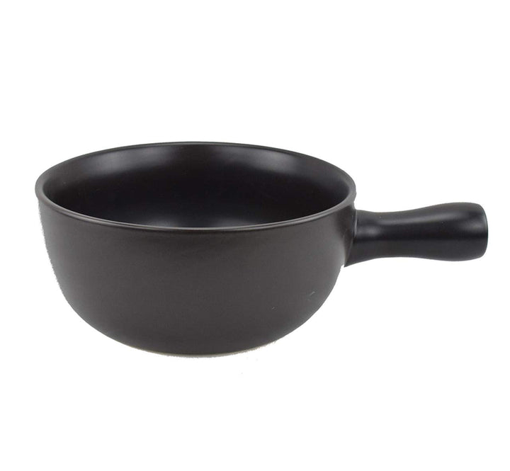 HASAYAKI Feuerfeste Keramik-Käse-Fondue-Pfanne, schwarze Matte, 22,5cm Durchmesser. 2,5L Kapazität.