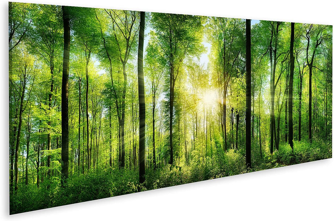 islandburner Bild auf Leinwand Malerischer Wald Grüne Laubbäume Bilder Wandbilder Poster Leinwand 12