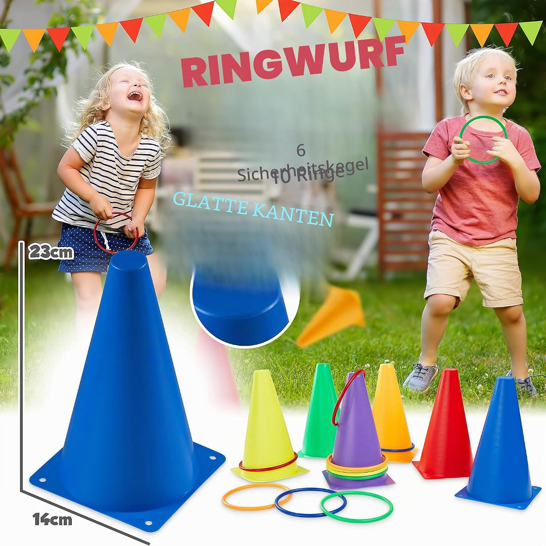 KreativeKraft Outdoor Spiele für Kinder Set Kindergeburtstag Spiele für Draussen Party Wurfspiele Ga
