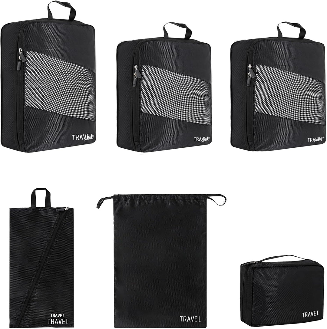 Koffer Organizer Set 6-teilig, Packing Cubes Verpackungswürfel, Packtaschen für Koffer Reiseorganize