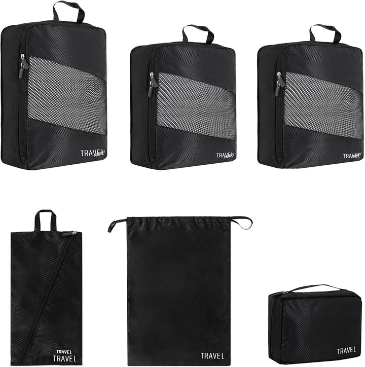 Koffer Organizer Set 6-teilig, Packing Cubes Verpackungswürfel, Packtaschen für Koffer Reiseorganize