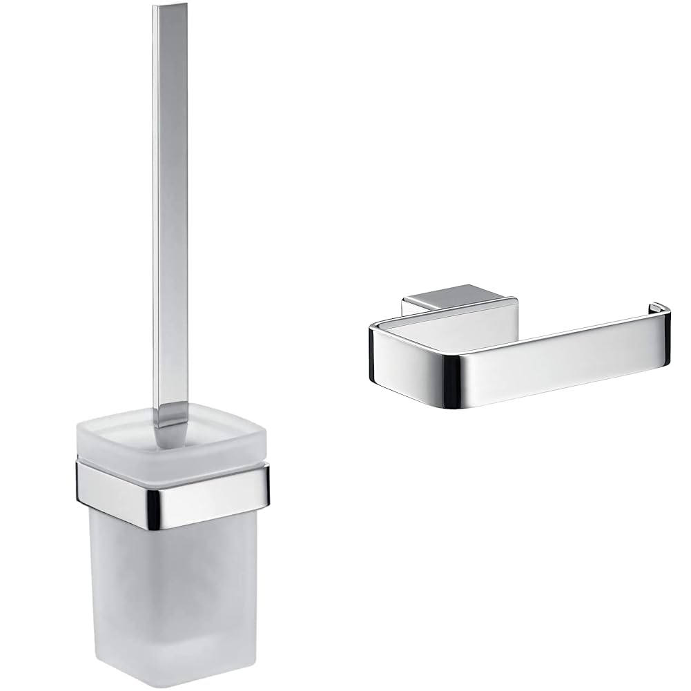 Emco LOFT WC-Bürstengarnitur, Toilettenbürste mit Halterung und Griff & LOFT Papierhalter ohne Decke