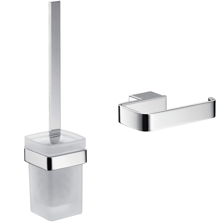 Emco LOFT WC-Bürstengarnitur, Toilettenbürste mit Halterung und Griff & LOFT Papierhalter ohne Decke
