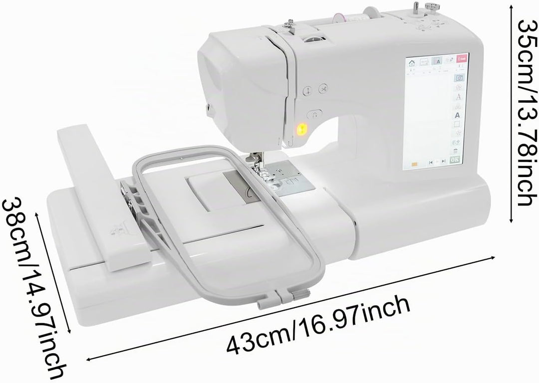 Automatische Stickmaschine, 45W computergesteuerte Nähmaschine mit 162 Integrierte Stichmuster, 0–65