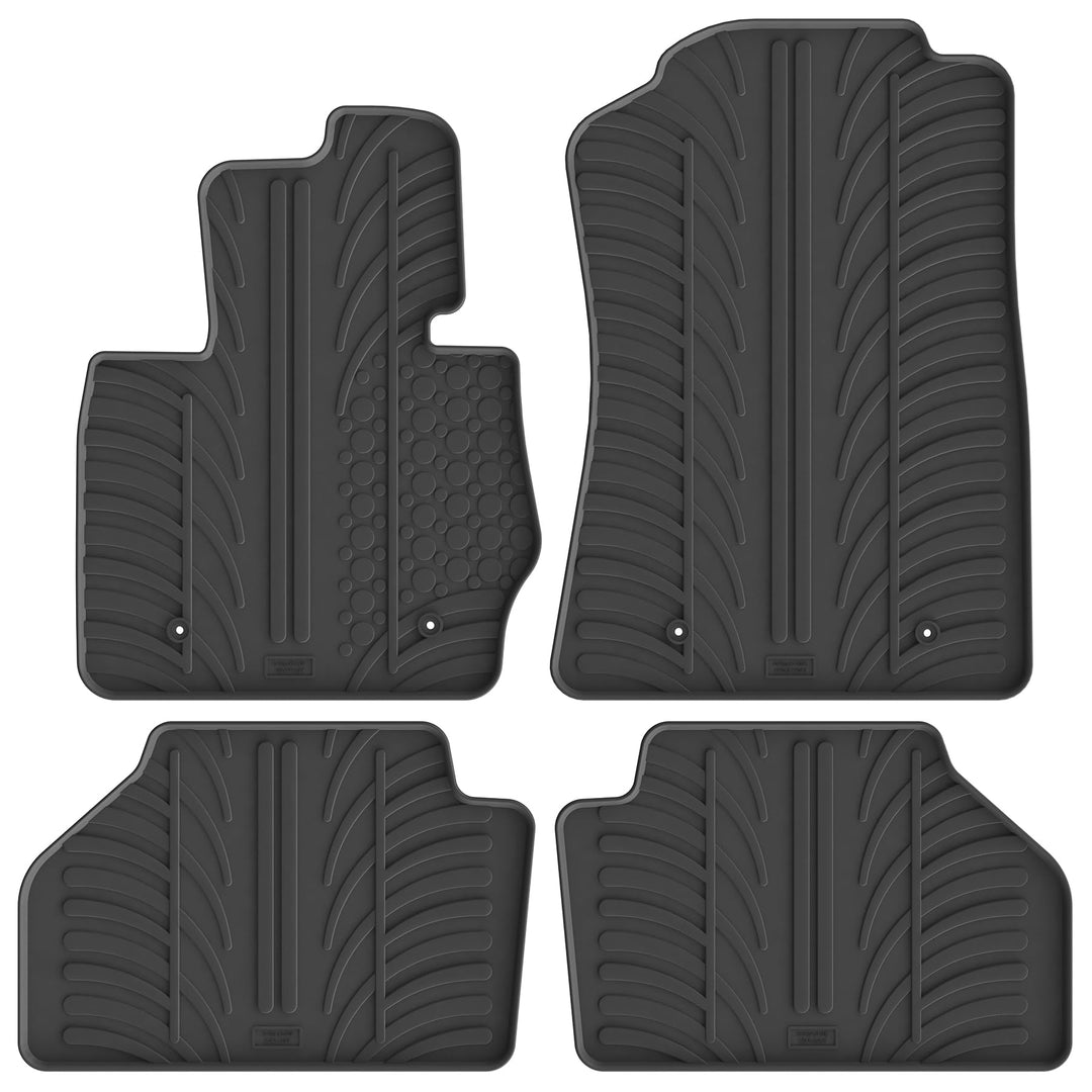 Satz Gummimatten kompatibel mit BMW X3 (F25) 2010-2017 (T Profil 4-teilig + Montage-clips) Fussmatte