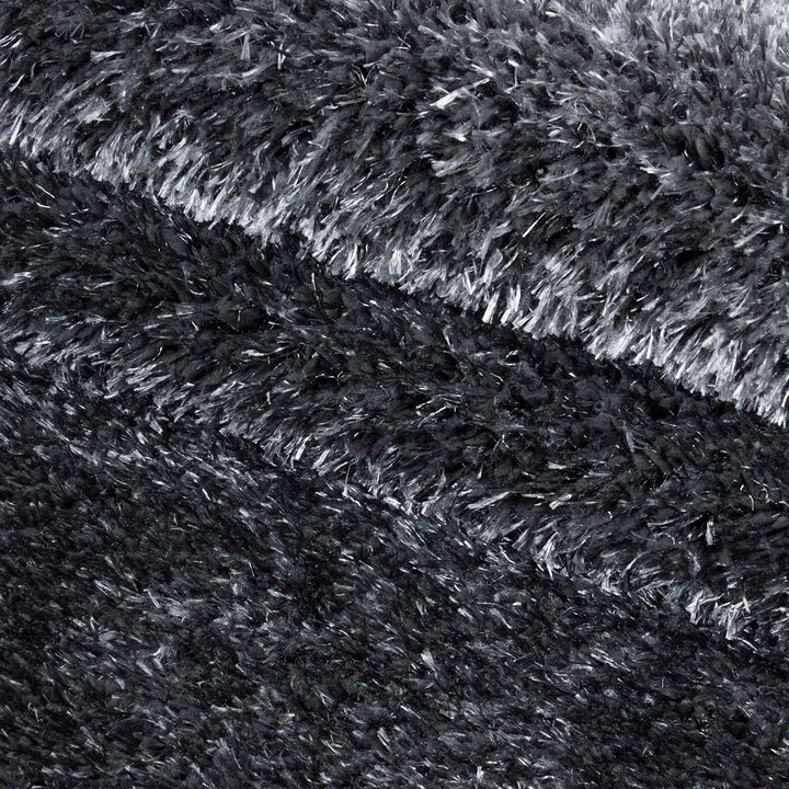 Teppium Hochflor Teppich Wohnzimmer 120 cm Rund Grau - Flauschiger Shaggy Teppich Extra Weich und Ei