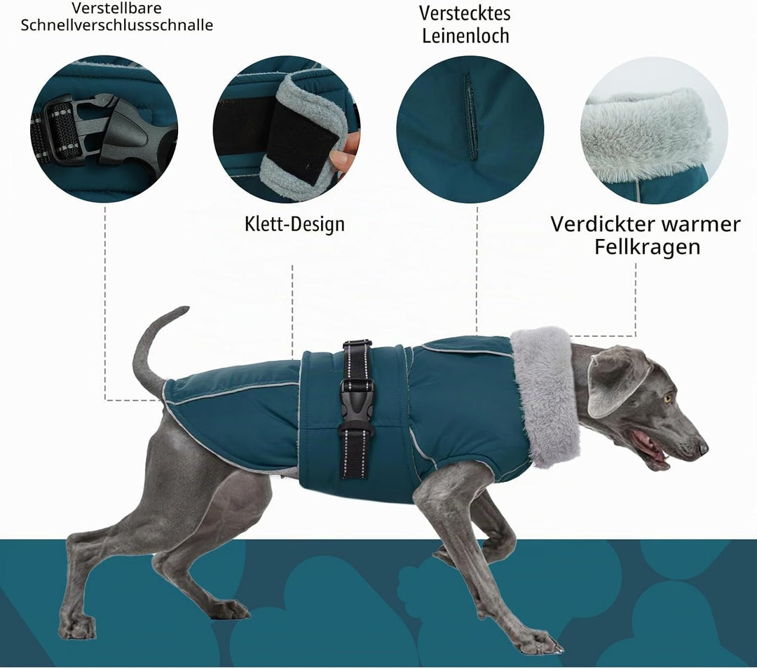 Hundemantel XXXL, Hundejacke Winter Hunde Wintermantel Wasserdicht Hundeweste Winter Warmer Hundepul