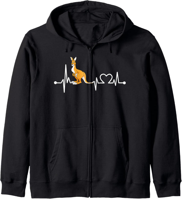 Känguru Herzschlag Hemd Tier für Kind/Frauen/Männer Geschenk Kapuzenjacke