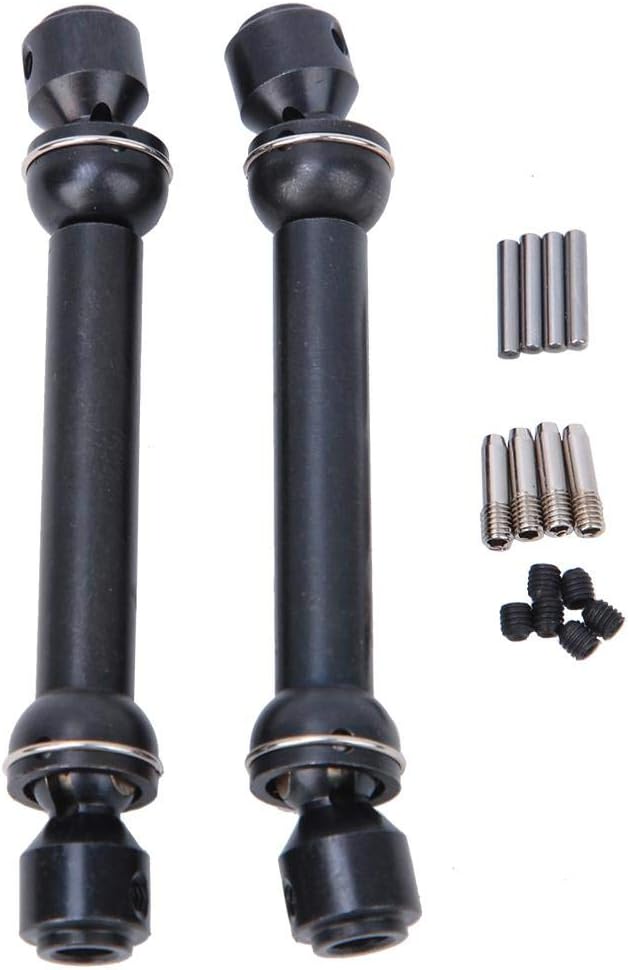 Tbest 2pcs Universal Drive Shaft, Teleskop-Gelenkwelle aus Metall, passend für SCX10 D90 RC Crawler(