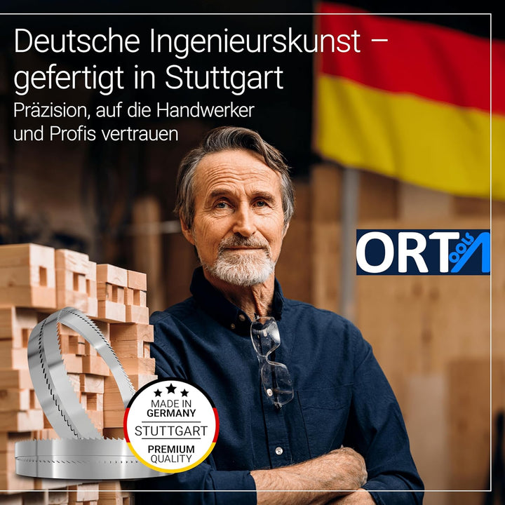 ORTA Uddeholm Gehärtet Bandsägeblatt | kompatibel mit gängigen Bandsägen, Weichholz, Hartholz, Kurve