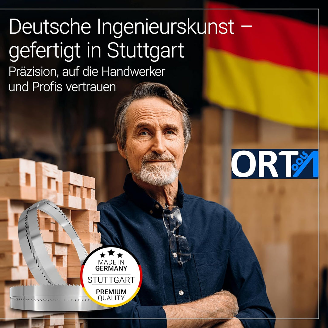 ORTA Uddeholm Gehärtet Bandsägeblatt | kompatibel mit gängigen Bandsägen, Weichholz, Hartholz, Kurve