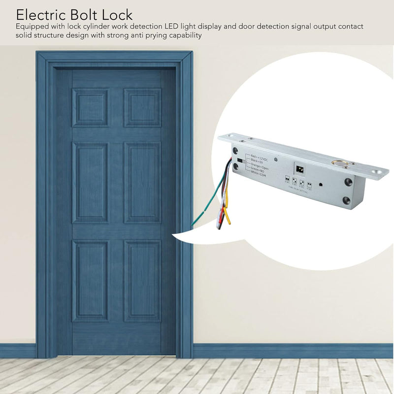 DC 12 V 5 Zeilen Elektrisches Riegelschloss – Schmales Riegel-Fallriegel-Türschloss mit Zeitverzöger