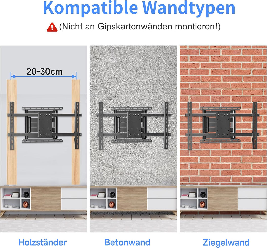 XINLEI TV Wandhalterung Langarm für 32-75 Zoll, schwenkbar neigbar Vollbewegliche Fernseh Halterung
