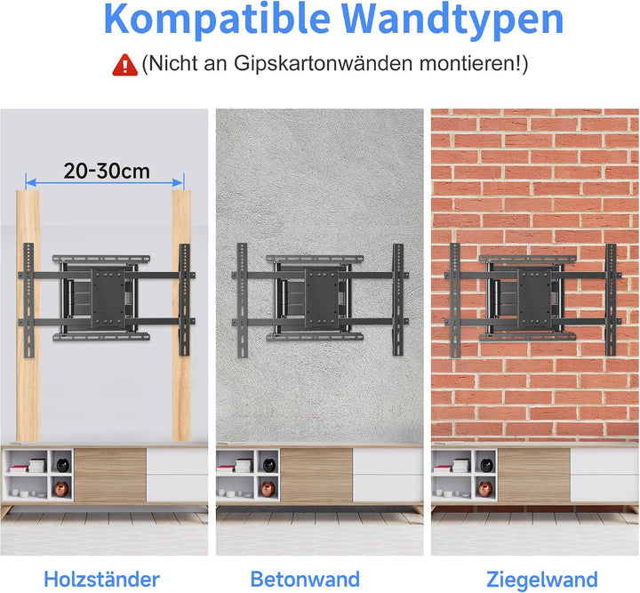 XINLEI TV Wandhalterung Langarm für 32-75 Zoll, schwenkbar neigbar Vollbewegliche Fernseh Halterung