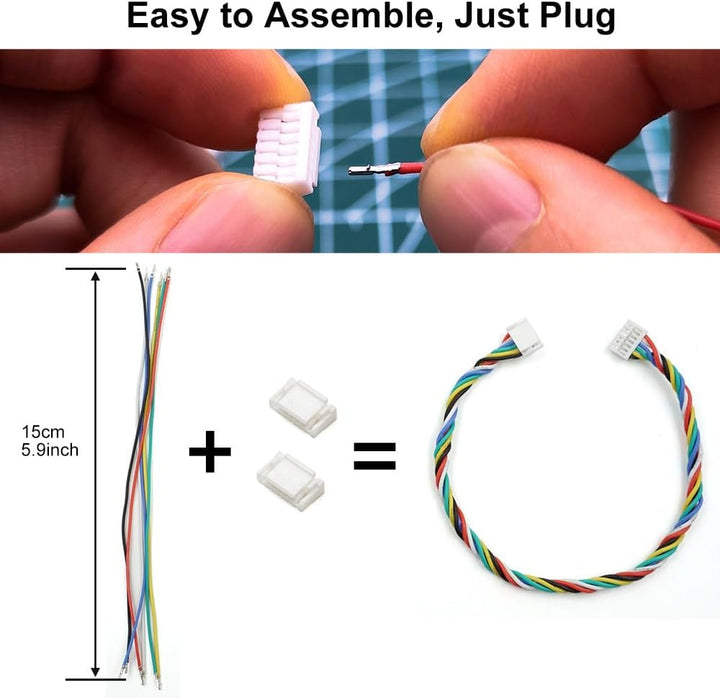 GH1.25-Stecker und vorgecrimpte Silikonkabel, kompatibel mit JST GH 1,25 mm für Pixhawk 6C 6X Pixhaw