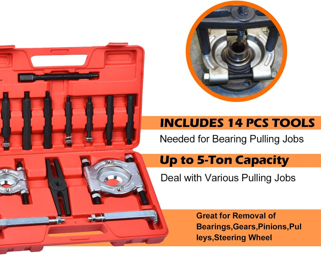 Lagerabzieher-Werkzeugsatz 14 Stück Lagerabzieher Set Trennmesser fur Kugellager Lager Abzieher Polr