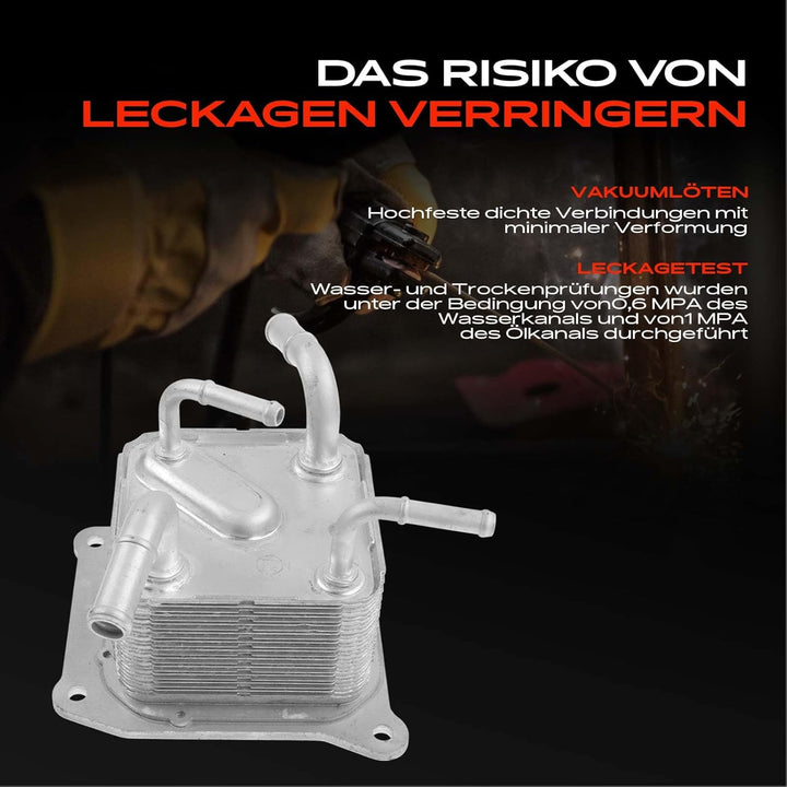 Frankberg Ölkühler Motoröl Kompatibel mit Juke F15 Qashqai II SUV J11 1.6 1.2 DiG-T SUV 2010-Heute 2