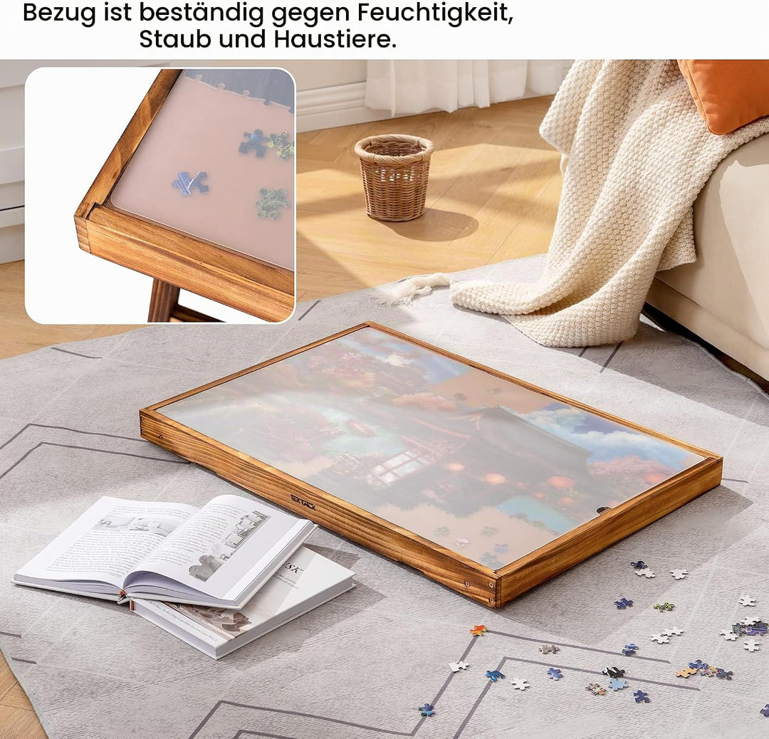 Tektalk Puzzletisch mit LED-Licht, Holzpuzzlebrett mit 5 verstellbaren Winkeln, Puzzletisch mit Klap