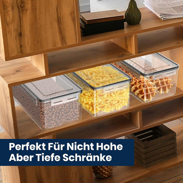 3.2L Vorratsdosen mit Deckel Luftdicht 4er Set mit Kreidemarker und Etiketten, BPA Frei Plastik Aufb