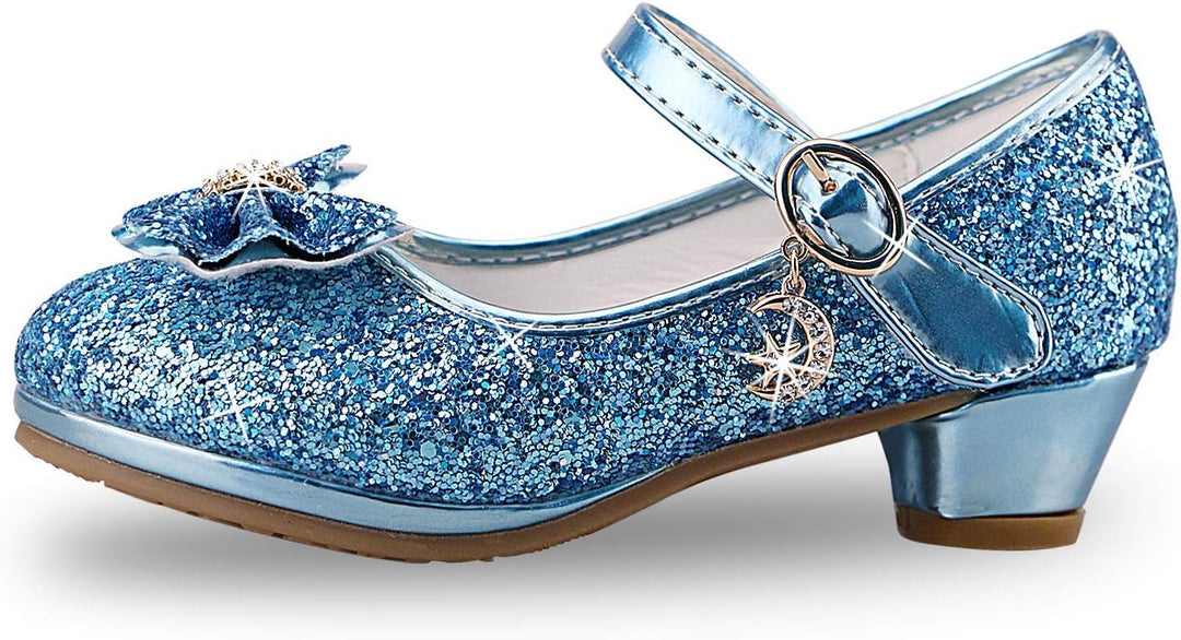 ANBIWANGLUO Prinzessin Schuhe Mädchen High Heels Sandalen Mädchen Pailletten Party Pumps Kinder 26 E