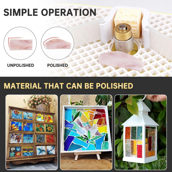 Mühle aus geflecktem Glas, Keramik und anderen Materialien, Mini-Mahlwerkzeuge-Set für Heimwerker, B