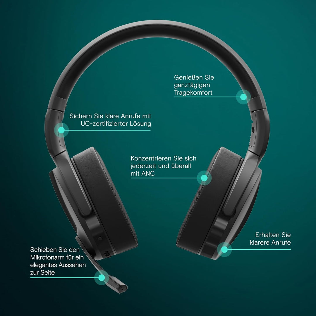 EPOS I SENNHEISER C50 Bluetooth Headset mit Mikrofon | Noise Cancelling Kopfhörer mit bis zu 46 Stun