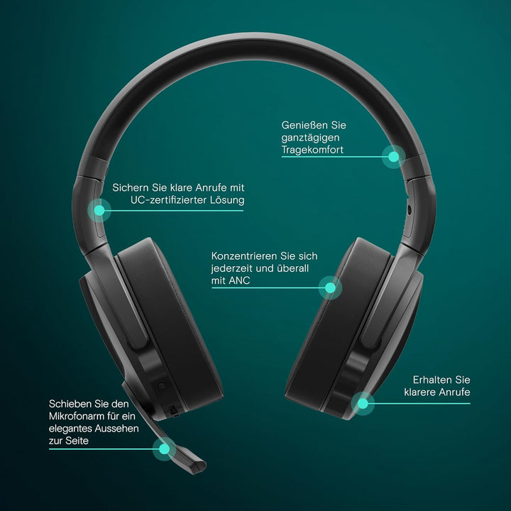 EPOS I SENNHEISER C50 Bluetooth Headset mit Mikrofon | Noise Cancelling Kopfhörer mit bis zu 46 Stun