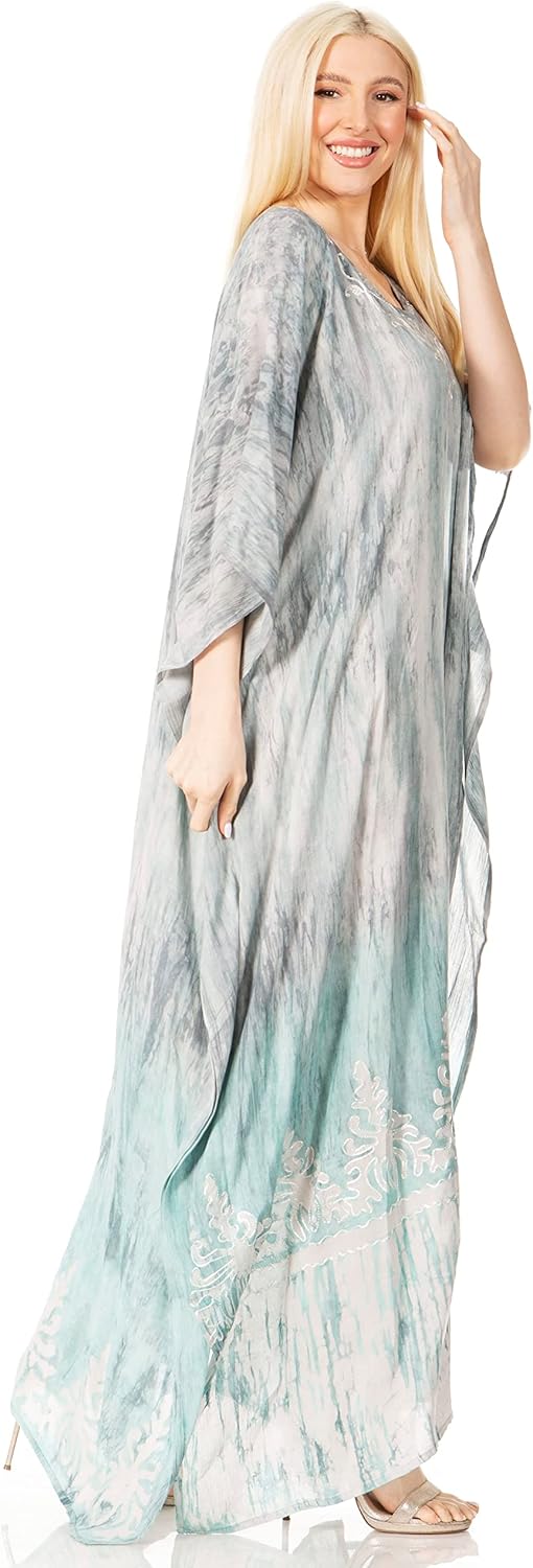 Sakkas Tacy Frauen Casual Boho Sommer Maxikleid Kaftan Kaftan Vertuschung LougeWear Einheitsgrösse 1