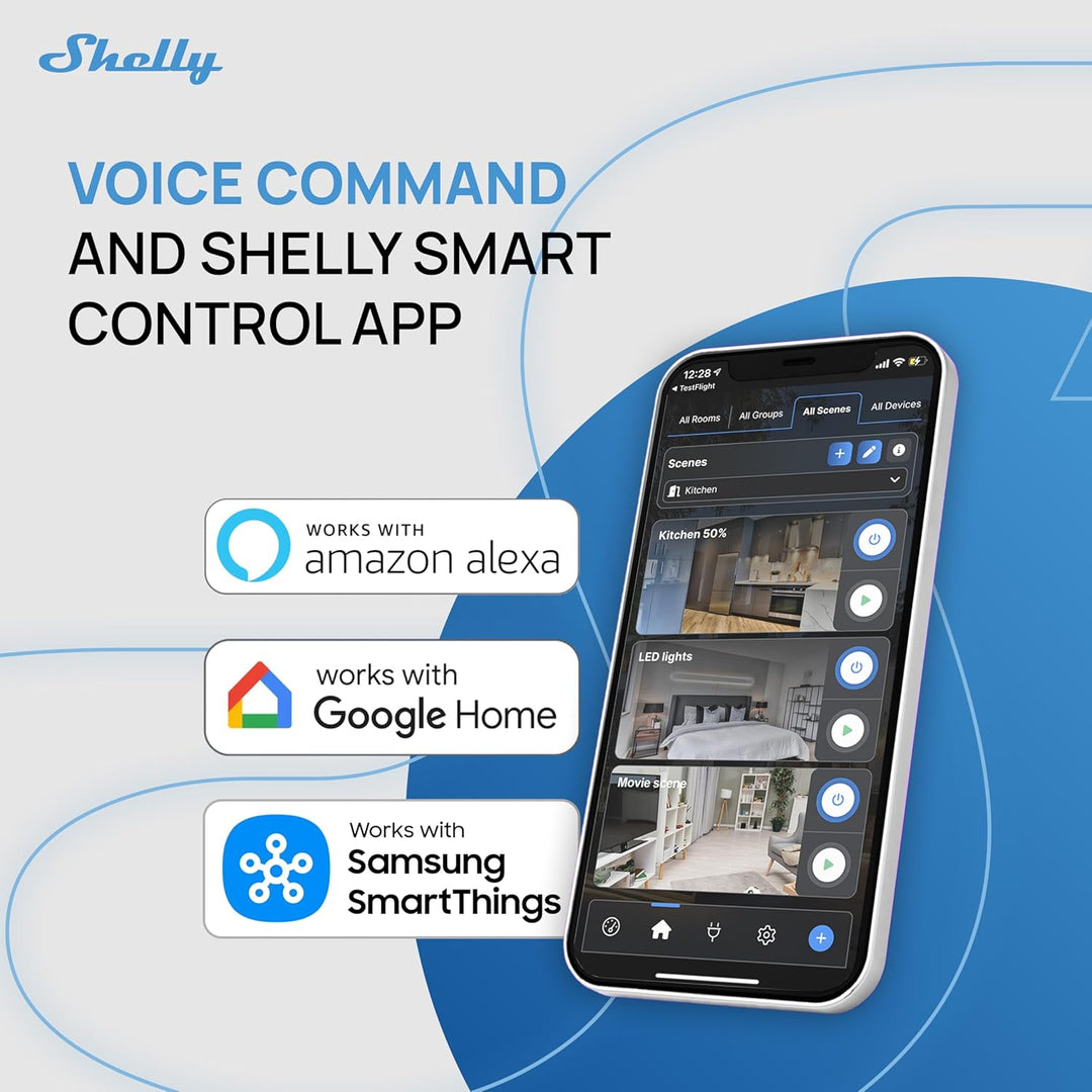 Shelly AZ H&T Schwarz, WLAN Smart Temperatur- und Feuchtigkeitssensor, Schnelle Verbindung mit Alexa