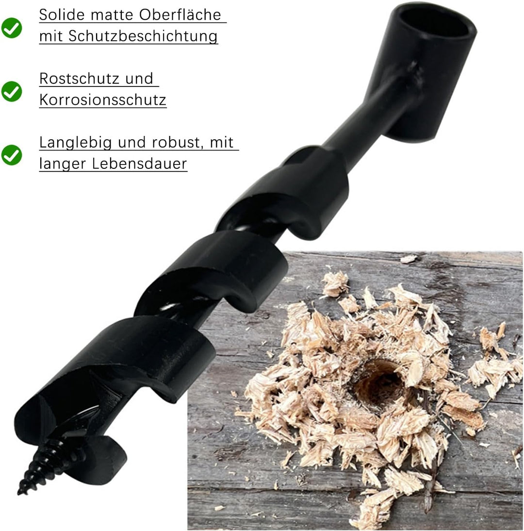 25x260mm Erdbohrer Hand, Handbohrer Holz, Bushcraft Bohrer, Bushcraft Handbohrer, Multifunktionaler