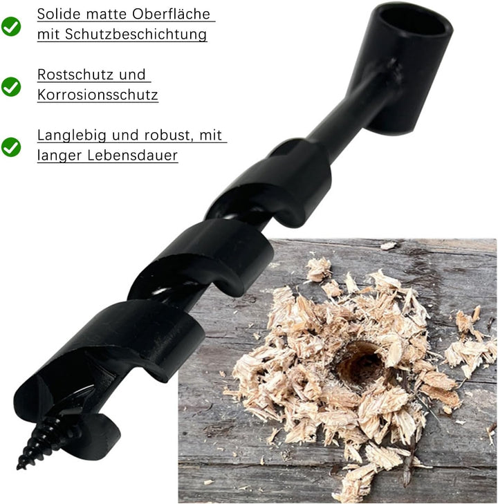 25x260mm Erdbohrer Hand, Handbohrer Holz, Bushcraft Bohrer, Bushcraft Handbohrer, Multifunktionaler