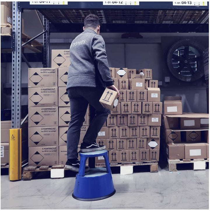 Dönges Rollhocker aus Metall | Bis 150 kg Tragkraft | TÜV &amp; GS geprüfter Tritthocker für Büro, Gewer