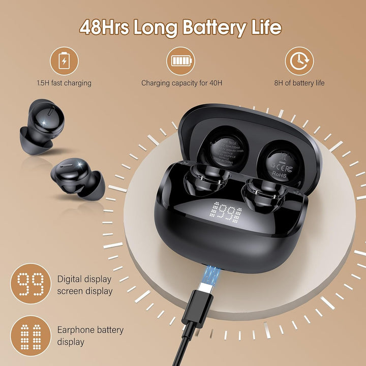 Bluetooth Kopfhörer In Ear, Mini Schlafkopfhörer für Seitenschläfer 2026 | Bluetooth 5.4 Hi-Fi Sound