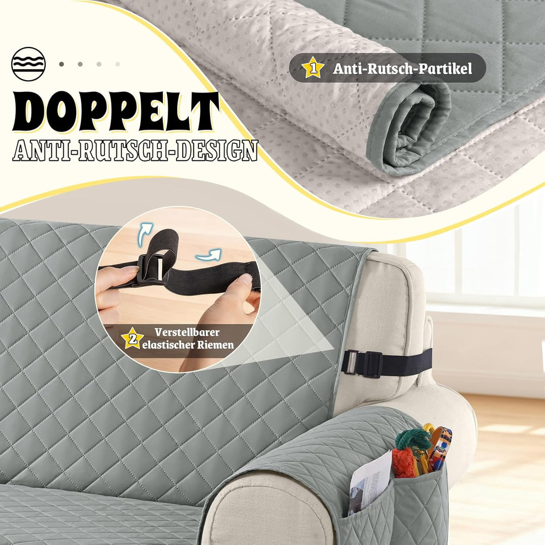 TAOCOCO Sofa Überzug, Sofabezug Wasserdicht Mit Gummiband，Wohnzimmer Anti-Rutsch Gepolsterter Sofasc