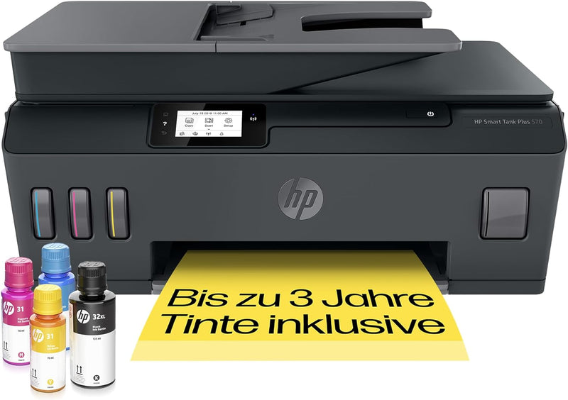 HP Smart Tank Plus 570 Multifunktionsdrucker (Drucker, Scanner, Kopierer, WLAN, AirPrint, 3-in-1, in