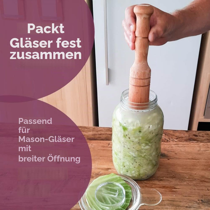 Sauerkraut Pounder - Massiver Holztamper für Sauerkraut Kimchi und Fleisch Zartmacher