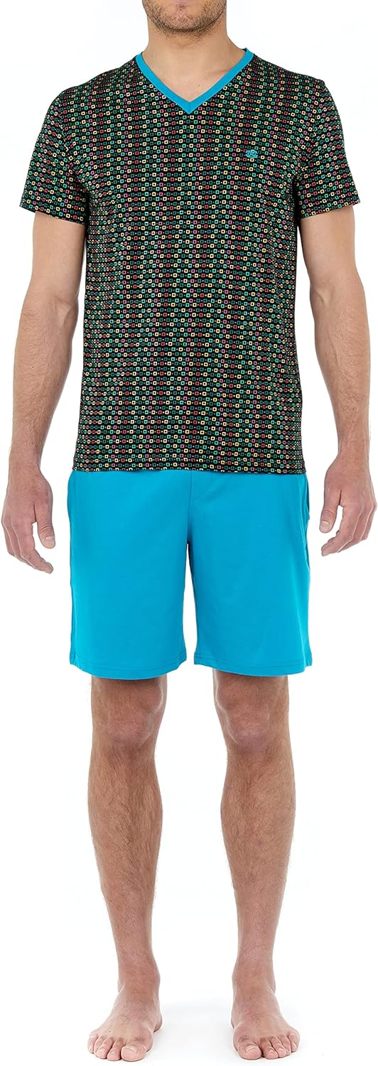 ZXYA Herren Court Louka Pyjama-Sets, Multicolore, S