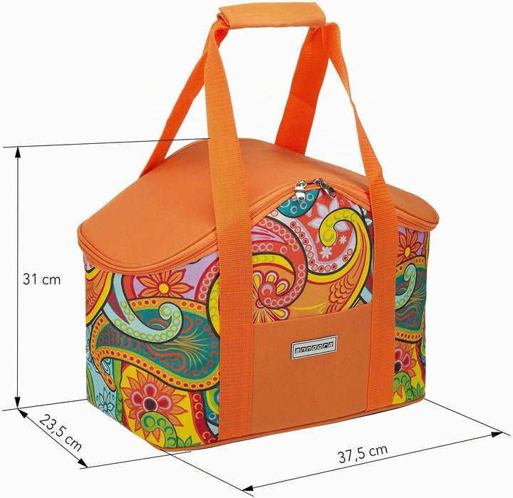 anndora Kühltasche mit Tragegriff 20 Liter - inkl. 3 anndora Kühlakkus - Farbwahl 251 PAISLEY, 251 P