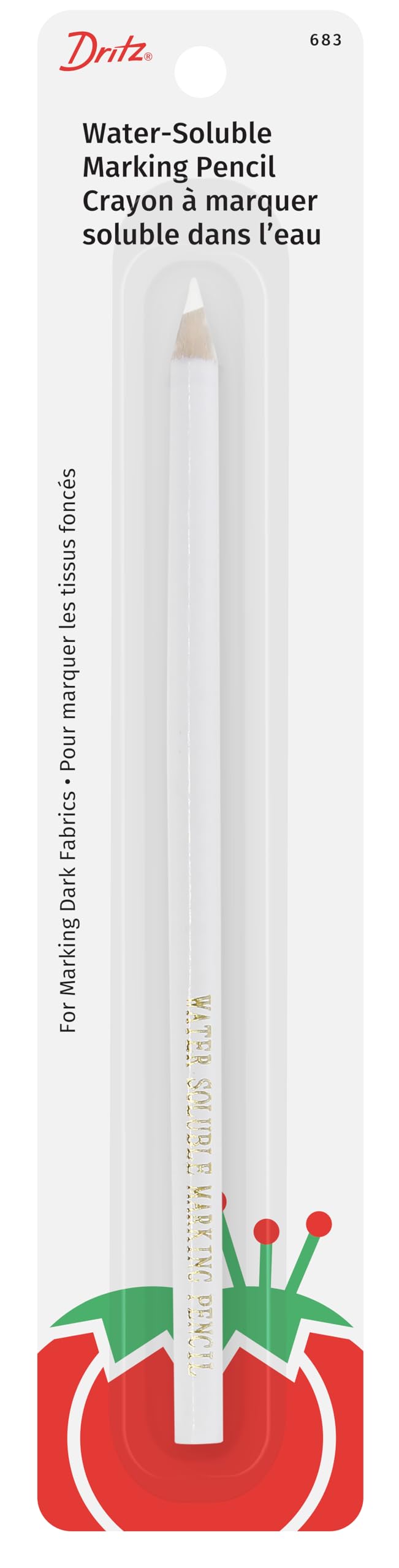 Dritz 81698 683 Wasserlöslicher Markierstift, weiss, Weiss