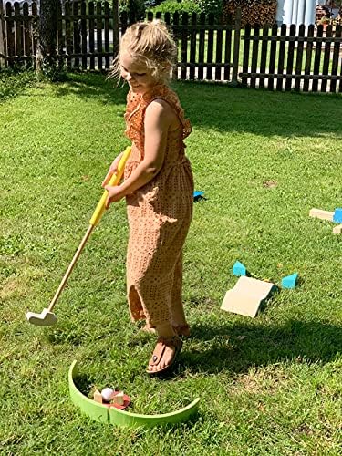 small foot Minigolf-Set "Active" aus Holz, FSC 100%-zertifiziert, 10 Hindernisse, Gartenspiel ab 5 J