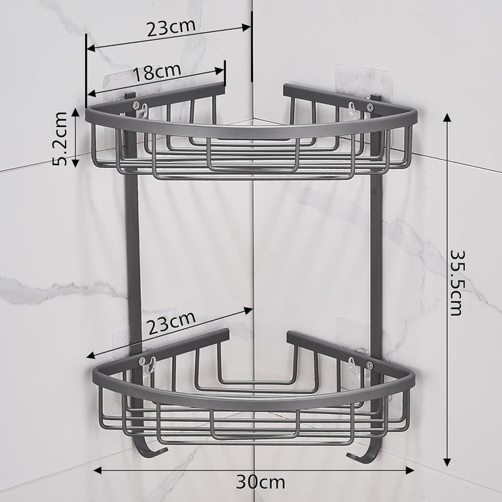 GRICOL Duschablage Ohne Bohren Duschregal Metall Eckablage Duschkorb Rostfrei Dusche Ablage Badezimm