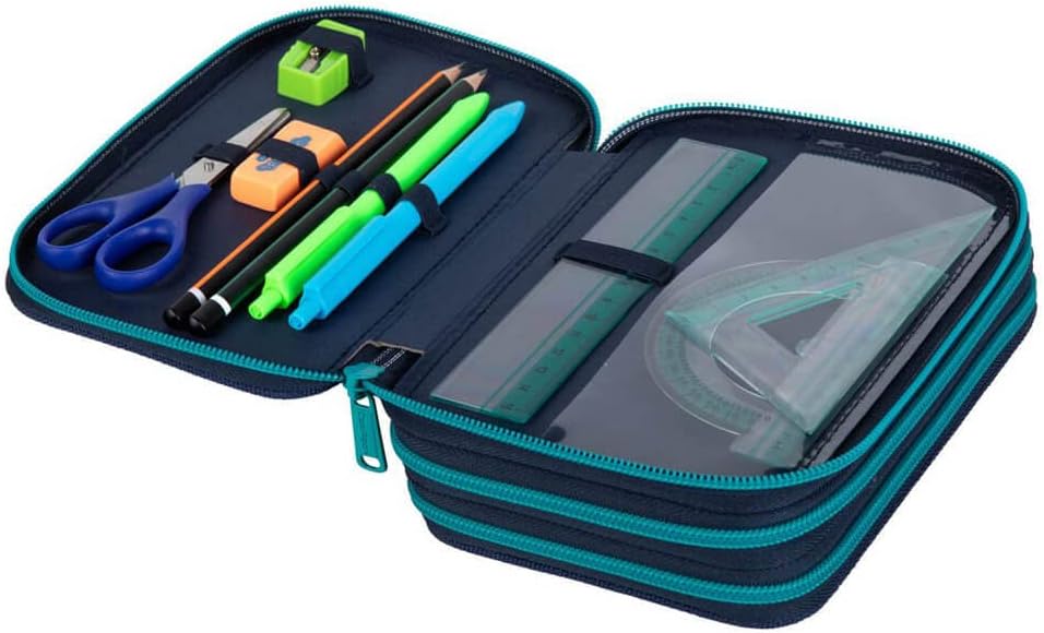 CoolPack XXL Federtasche, federmäppchen Junge, Federmappe gross 44-teilig mit Aufnäher gefüllte Schü