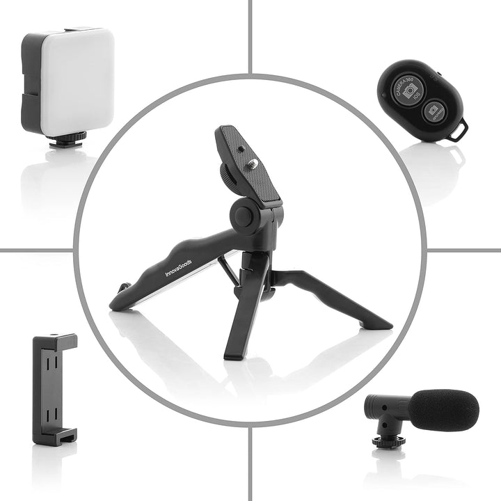 InnovaGoods® Vlogging-Kit mit Licht, Mikrofon und Fernbedienung Plodni (6 Teile). Professionelle Vid