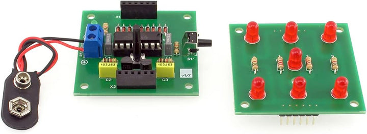 AVT1661 KIT DIY Elektronischer Würfel, Spielwürfel, Elektronik-Bausatz zum Löten Lernen, Übungsplati