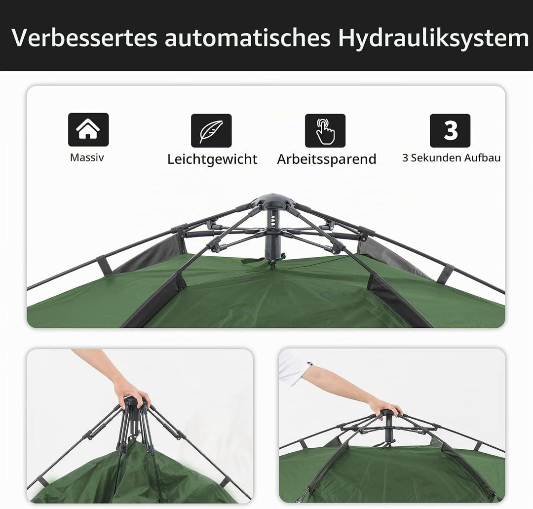 Naturehike Pop Up Zelt Wurfzelte Automatik Campingzelt 3-4 Personen Doppeldeck Kuppelzelt Grosses Fa