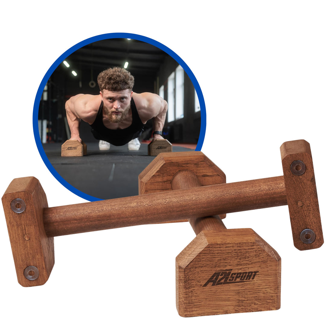 Liegestützgriffe Holz Handstand Griffe - Rutschfeste Parallettes Calisthenics Griffe Liegestütze - P