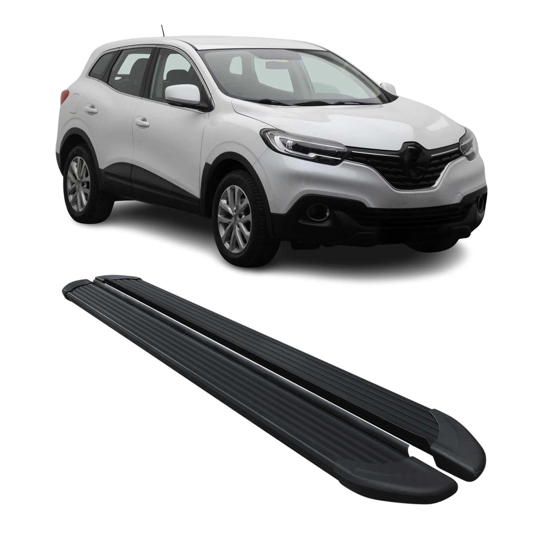 Trittbretter Seitenschweller kompatibel mit Renault Kadjar 2015-2023 Aluminium Schwarz 2tlg