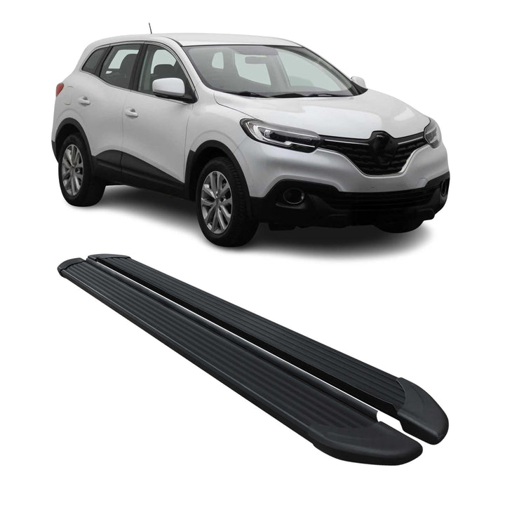 Trittbretter Seitenschweller kompatibel mit Renault Kadjar 2015-2023 Aluminium Schwarz 2tlg
